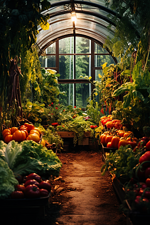 蔬菜大棚农业基地高清摄影图