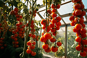 蔬菜大棚种植瓜果蔬菜摄影图