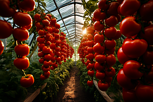 蔬菜大棚农业科学种植摄影图