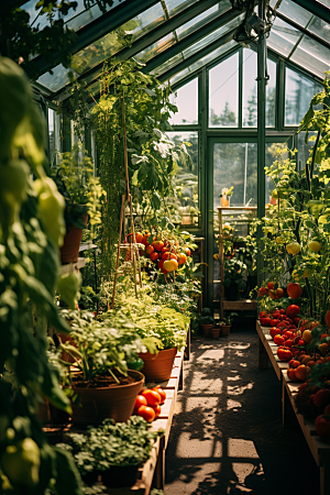 蔬菜大棚种植新鲜摄影图