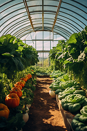 蔬菜大棚生产农业基地摄影图