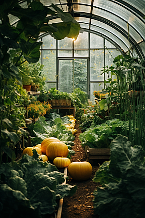 蔬菜大棚种植研究摄影图
