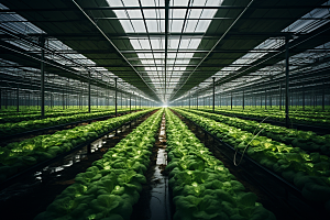 蔬菜大棚新鲜种植摄影图