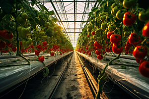 蔬菜大棚农业基地种植摄影图