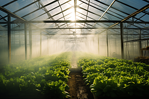 蔬菜大棚生产农业基地摄影图