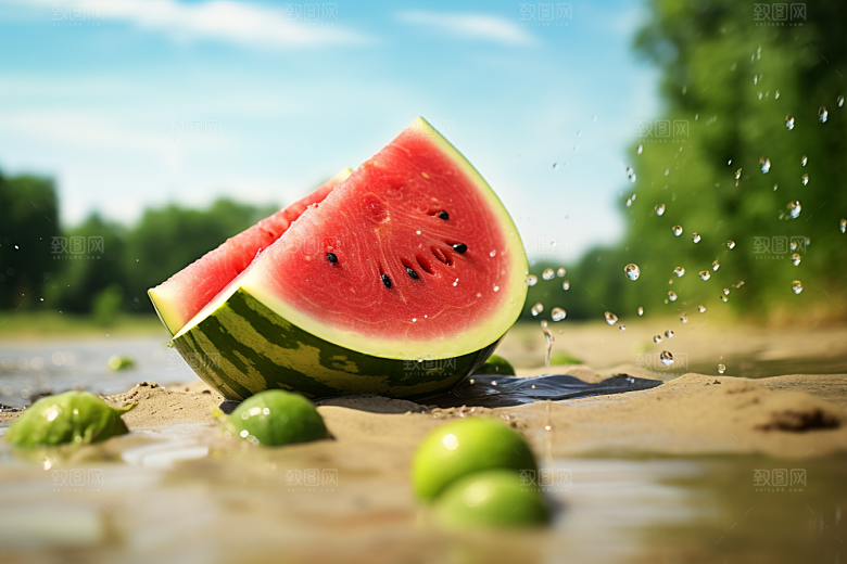 大暑盛夏炎热素材