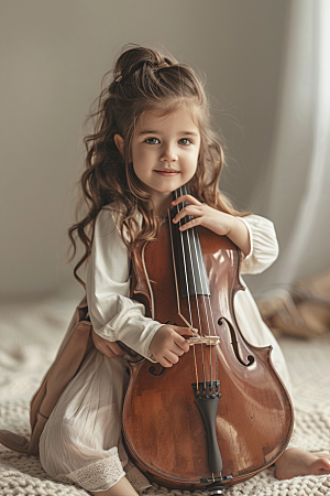 儿童大提琴培训高清学习摄影图