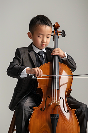 儿童大提琴培训音乐课乐器摄影图