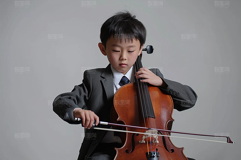 儿童大提琴培训教学高清摄影图