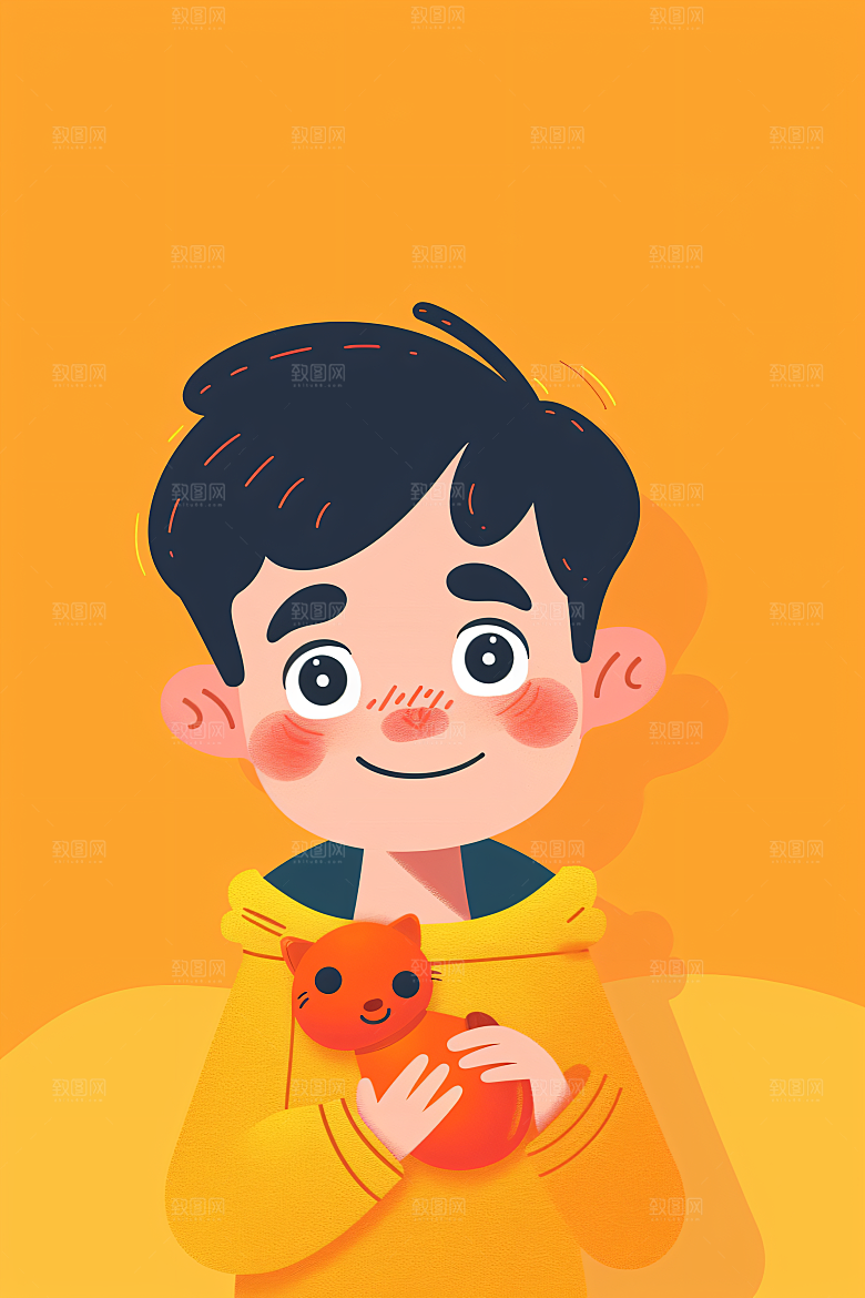 幸福童年休闲快乐插画