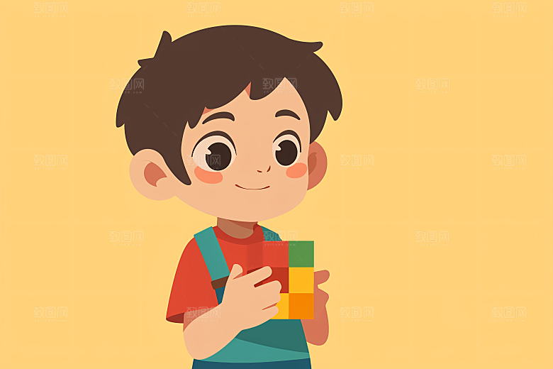 幸福童年清新休闲插画