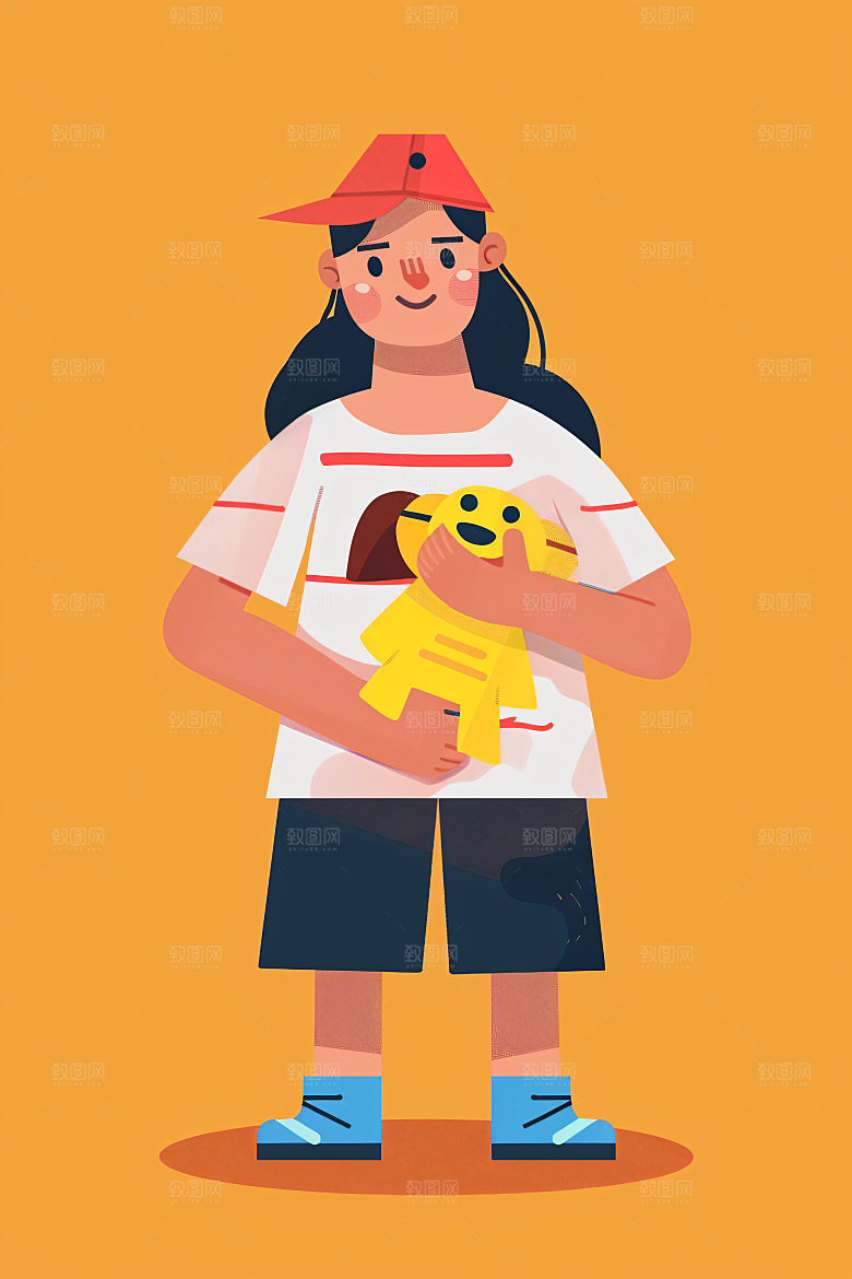 幸福童年自然童趣插画