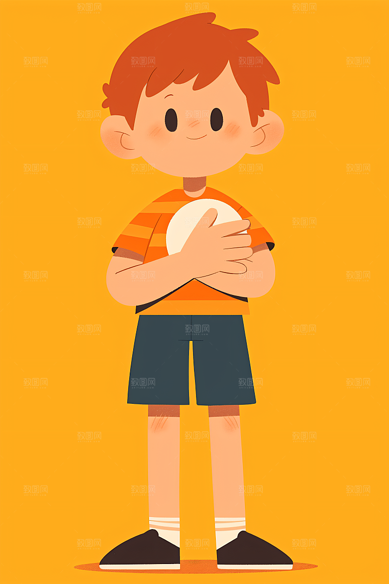 幸福童年手绘休闲插画