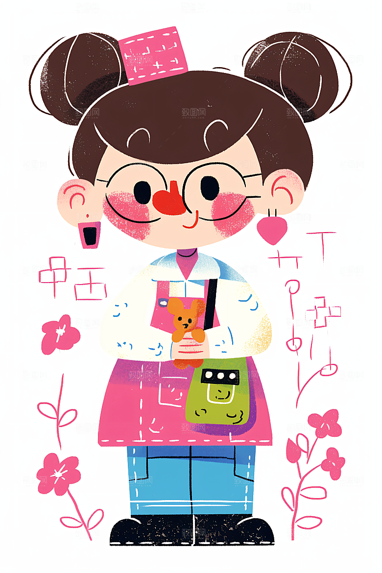 幸福童年人物孩童插画