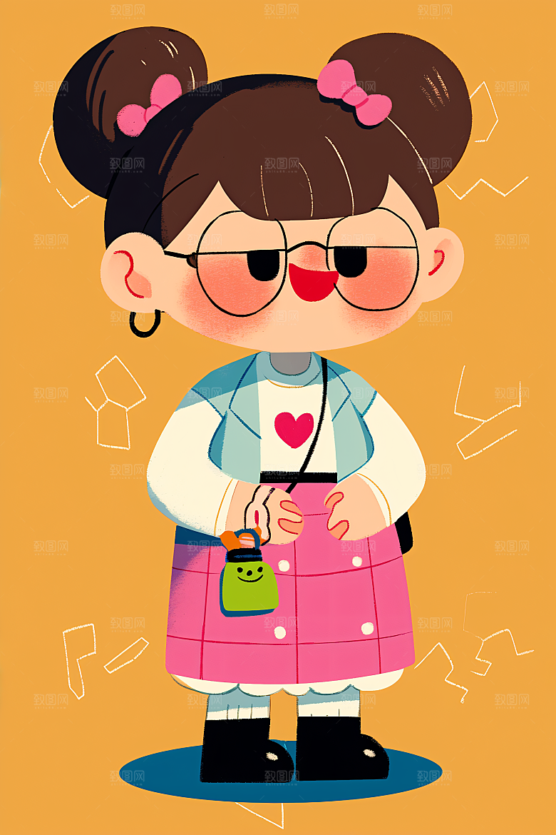 幸福童年童趣快乐插画