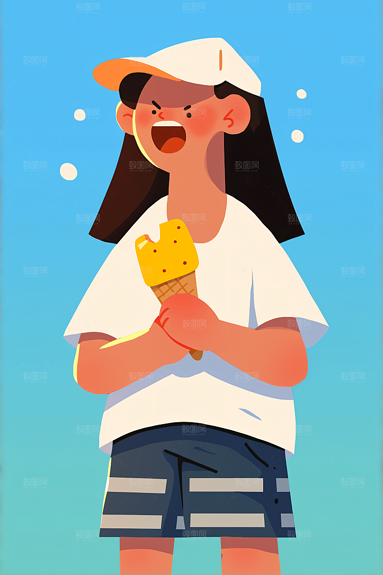 幸福童年快乐玩耍插画