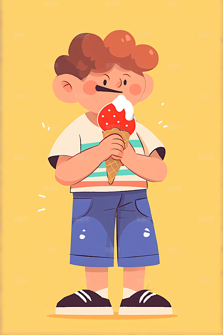 幸福童年快乐休闲插画