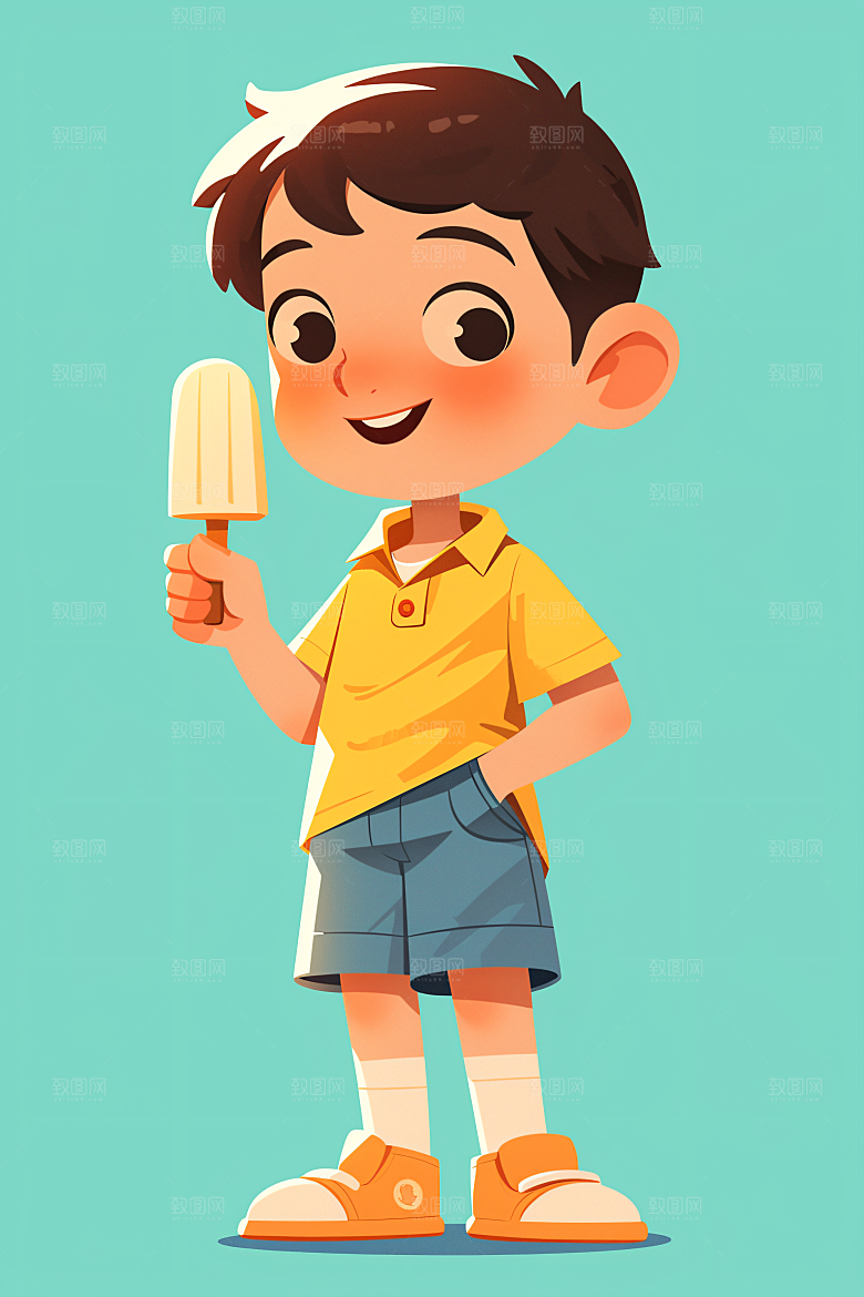 幸福童年手绘形象插画