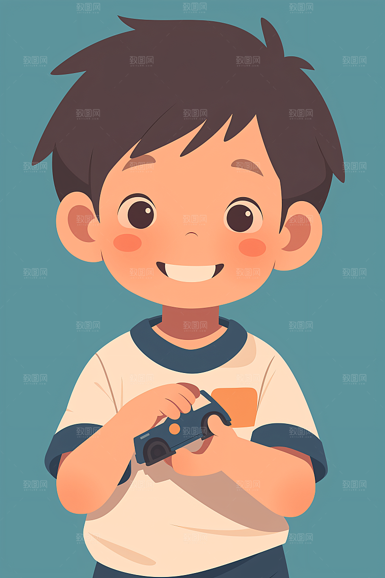幸福童年高清玩耍插画