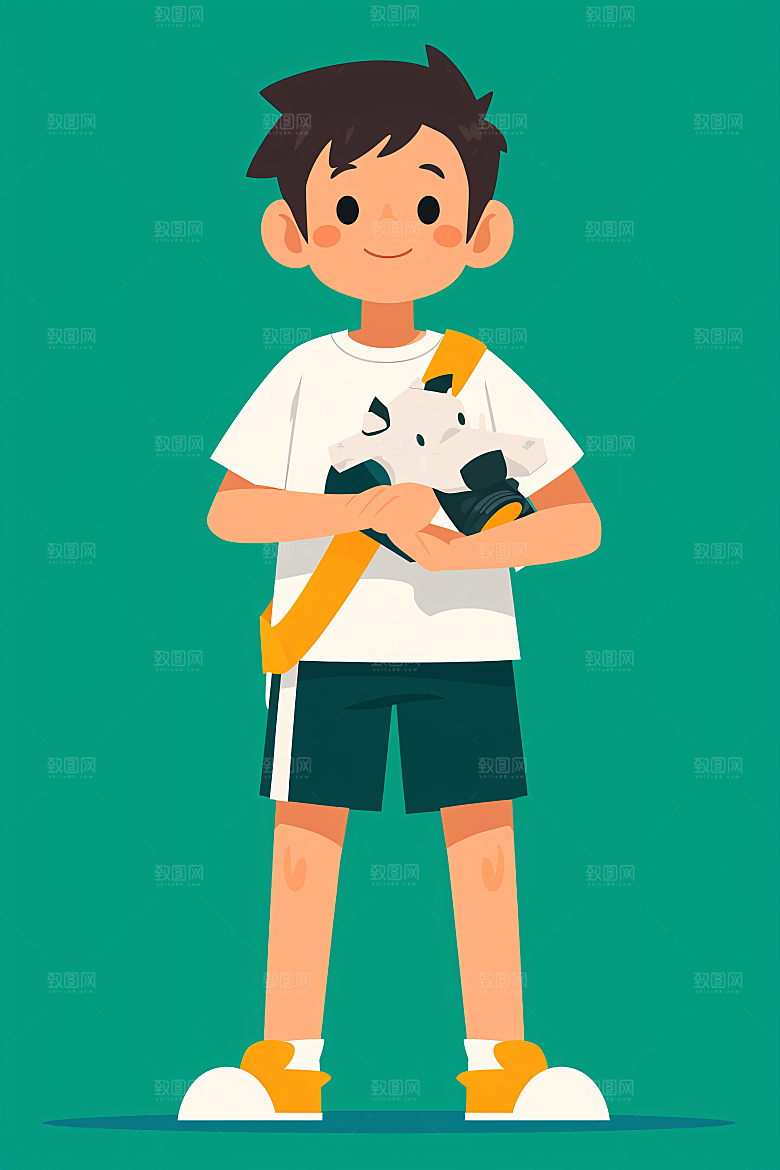 幸福童年童趣高清插画