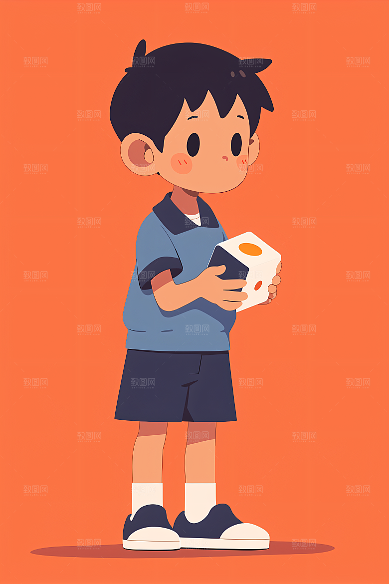 幸福童年休闲儿童节插画