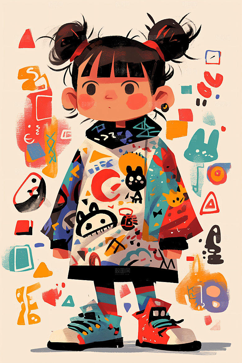幸福童年手绘儿童节插画