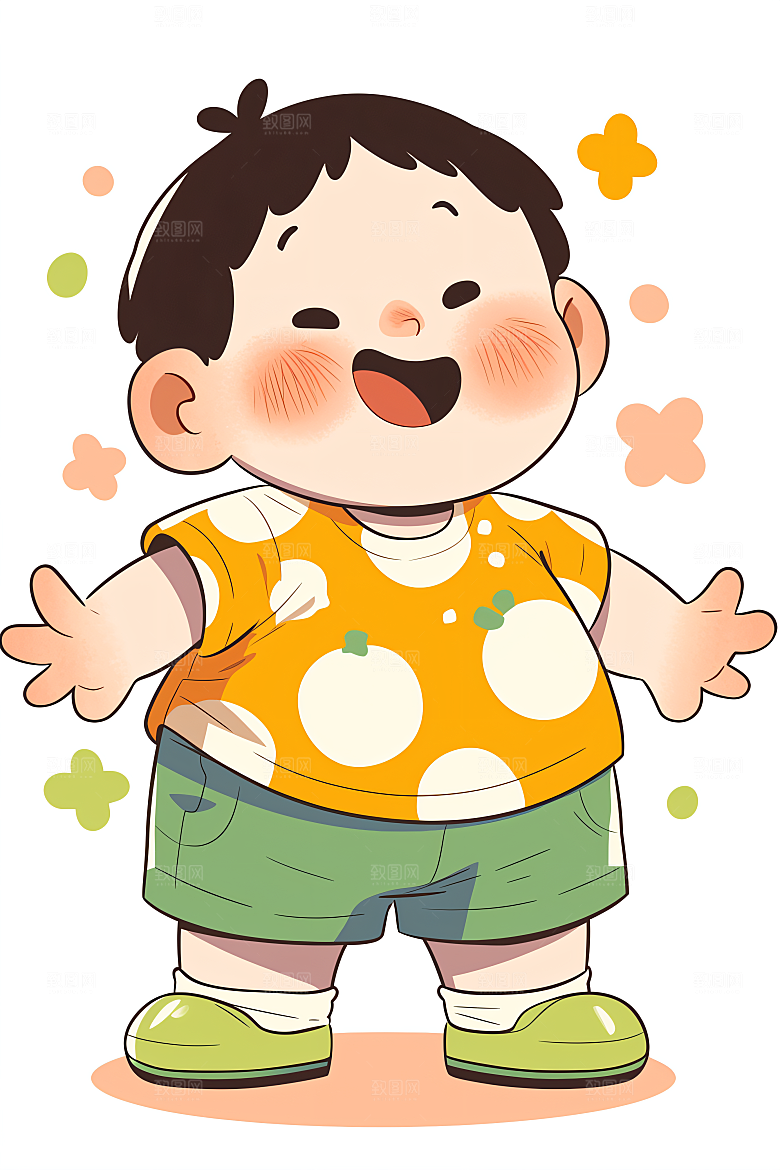 幸福童年彩色高清插画