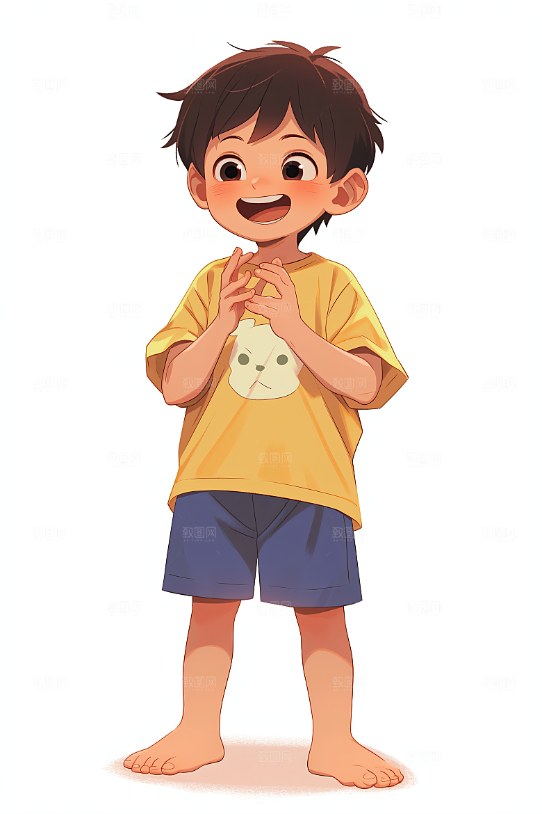 幸福童年简约清新插画