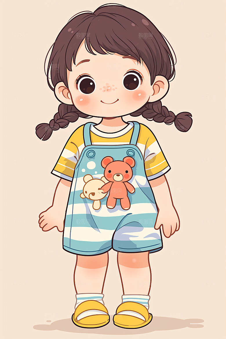 幸福童年自然快乐插画