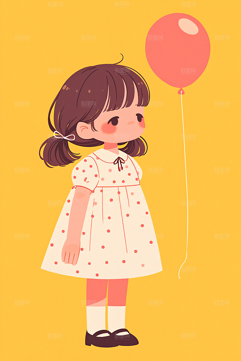 幸福童年彩色快乐插画