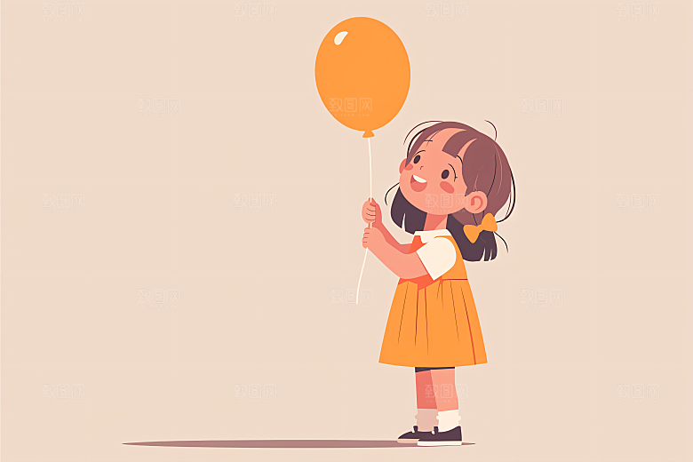 幸福童年清新孩童插画