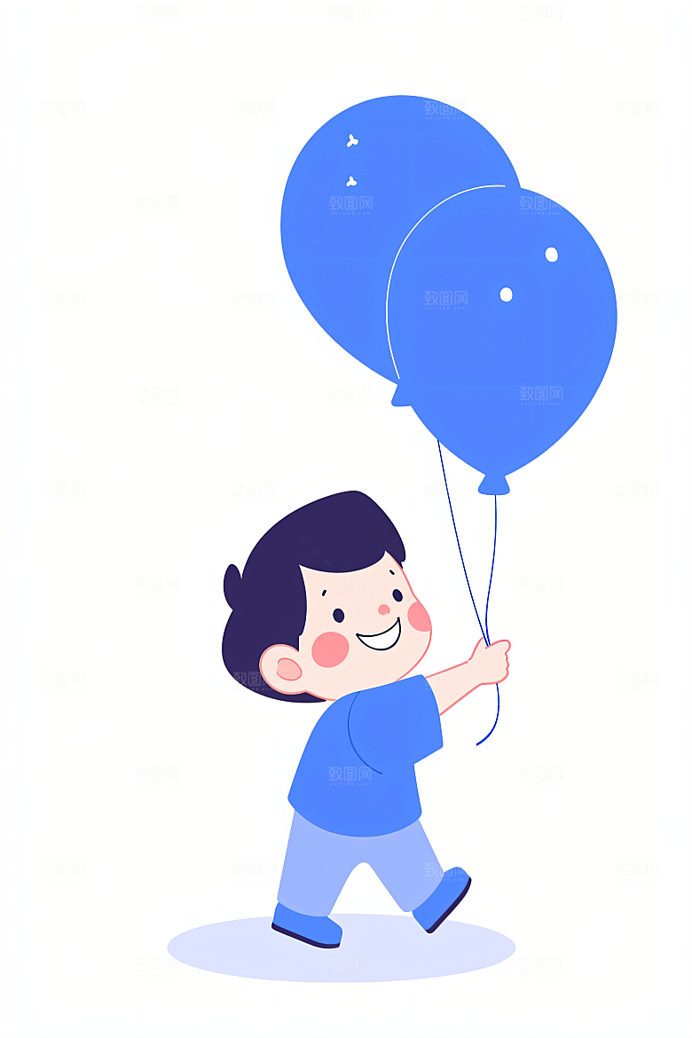 幸福童年形象简约插画