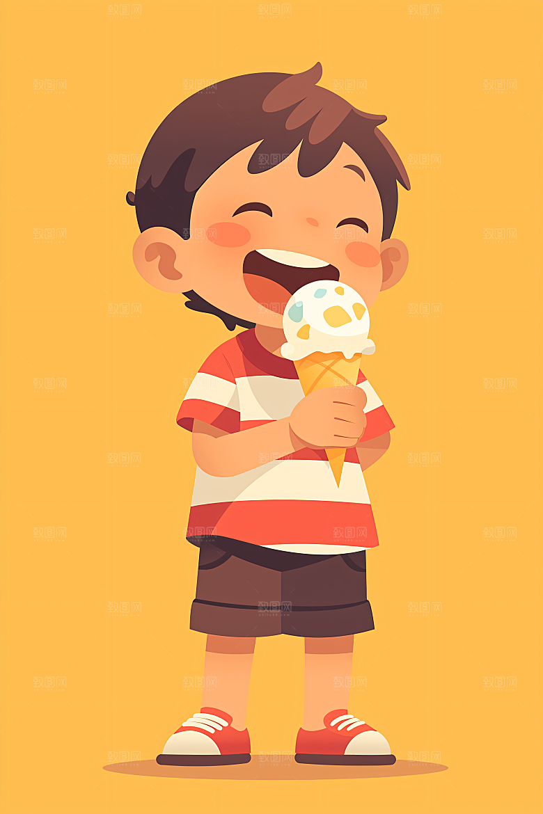 幸福童年休闲童趣插画