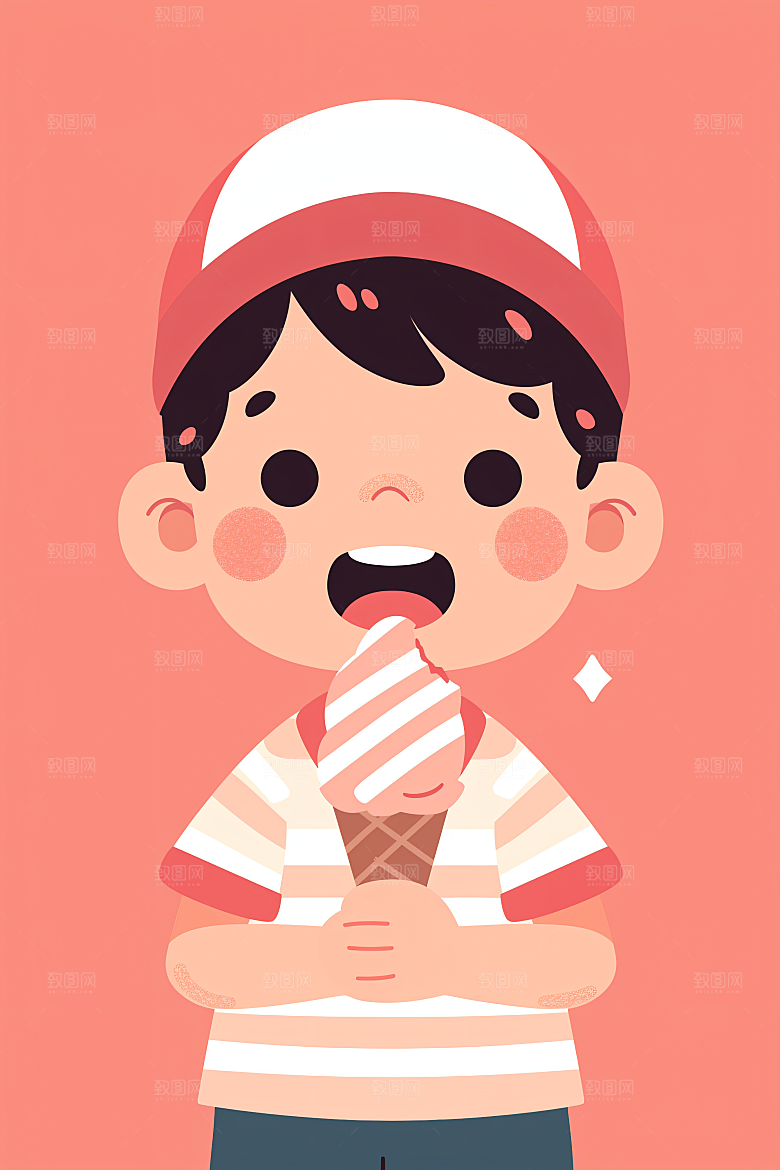 幸福童年可爱手绘插画