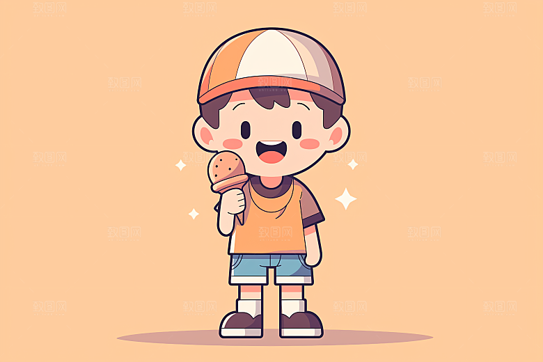 幸福童年可爱简约插画