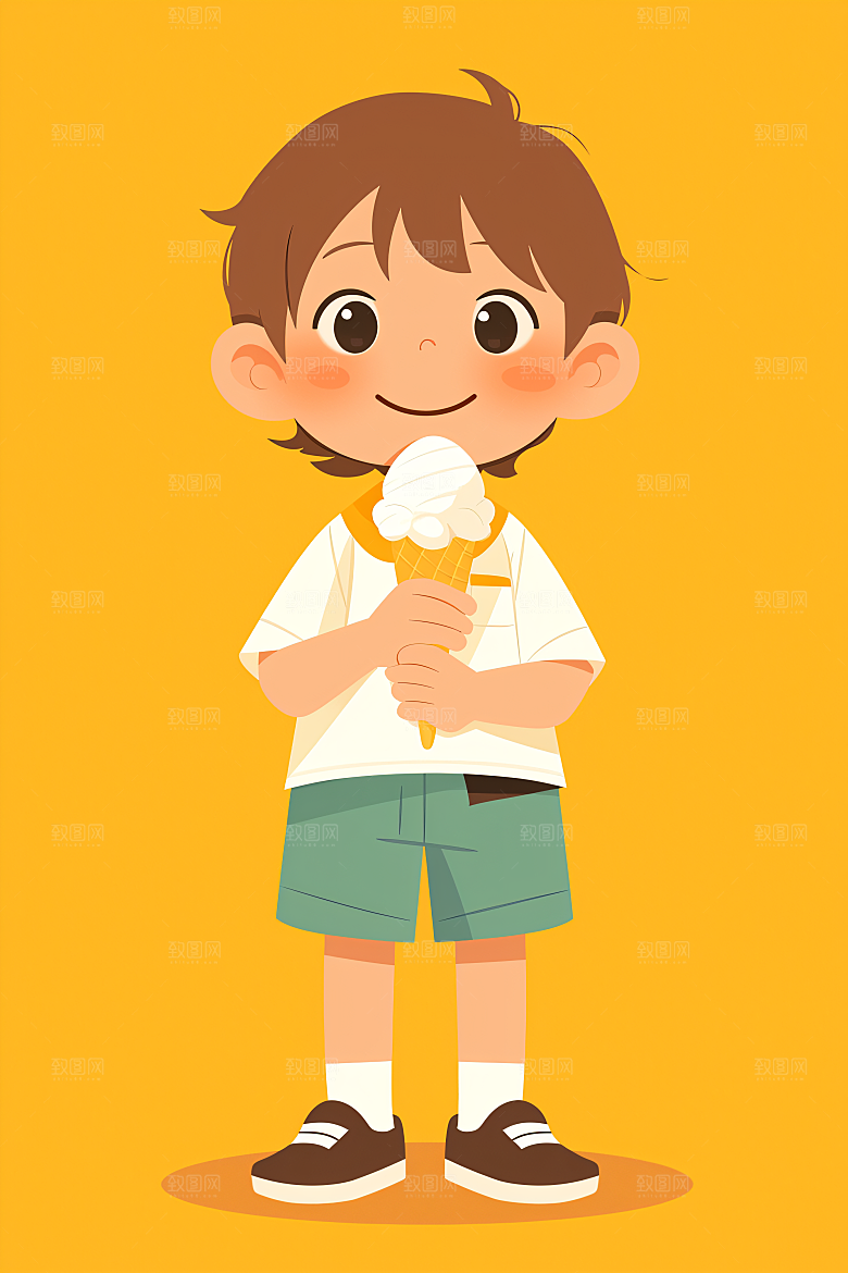 幸福童年孩童快乐插画