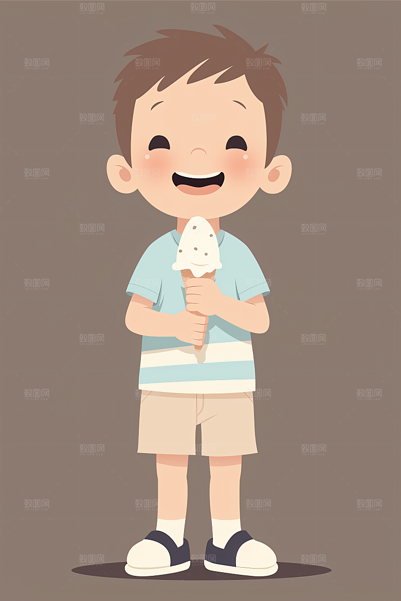 幸福童年形象清新插画