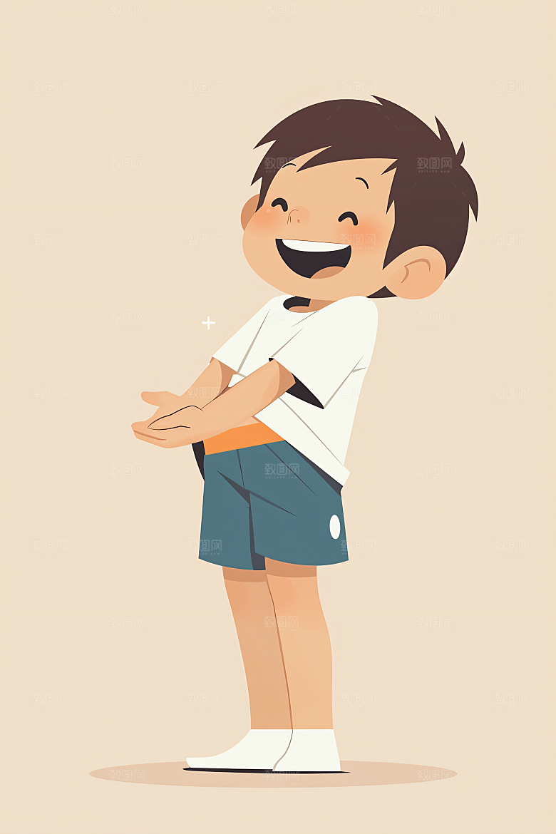 幸福童年高清人物插画