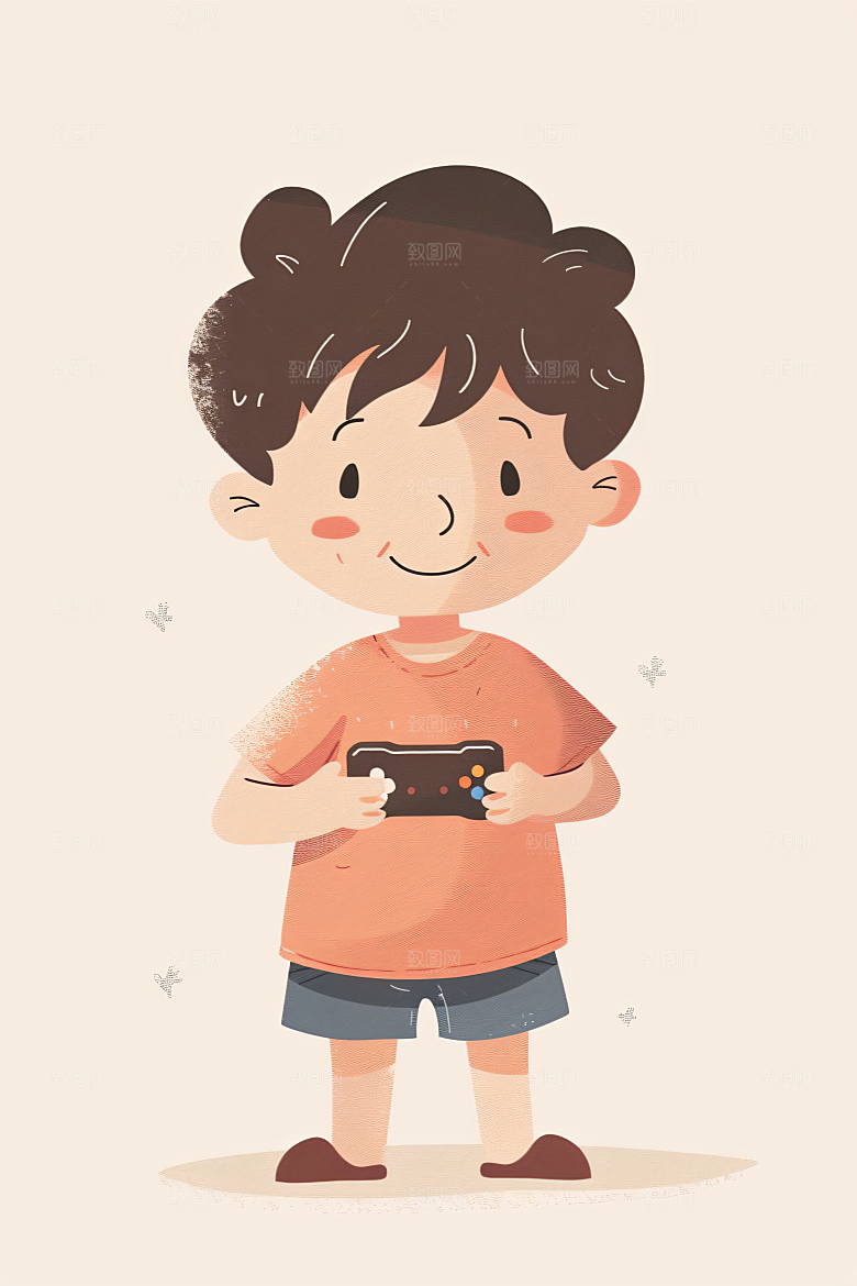 幸福童年童趣高清插画