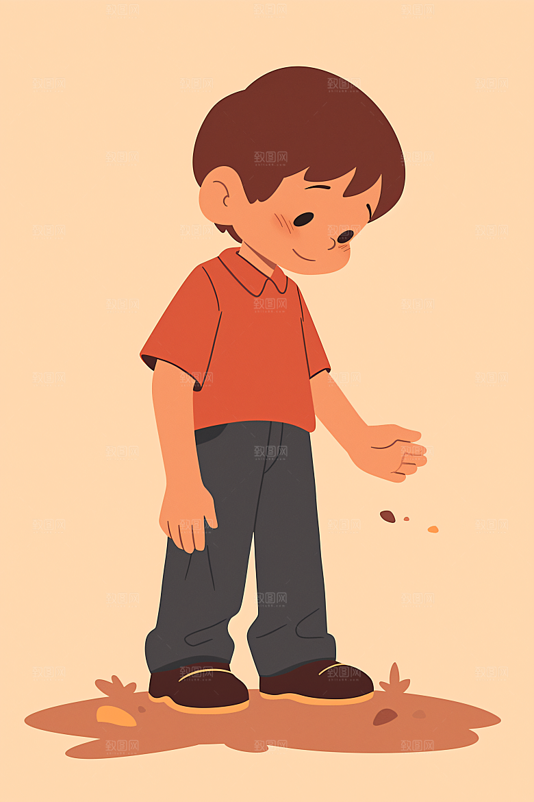 幸福童年快乐玩耍插画