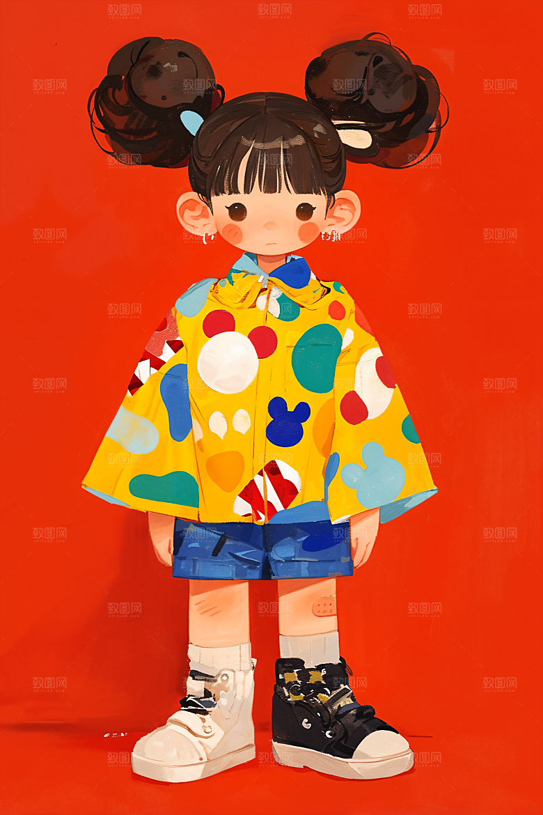 幸福童年人物休闲插画