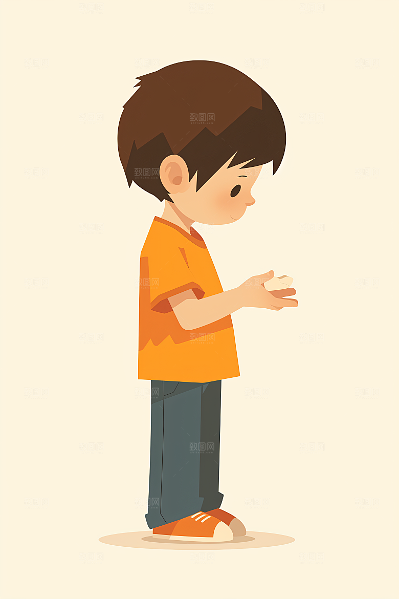 幸福童年人物清新插画