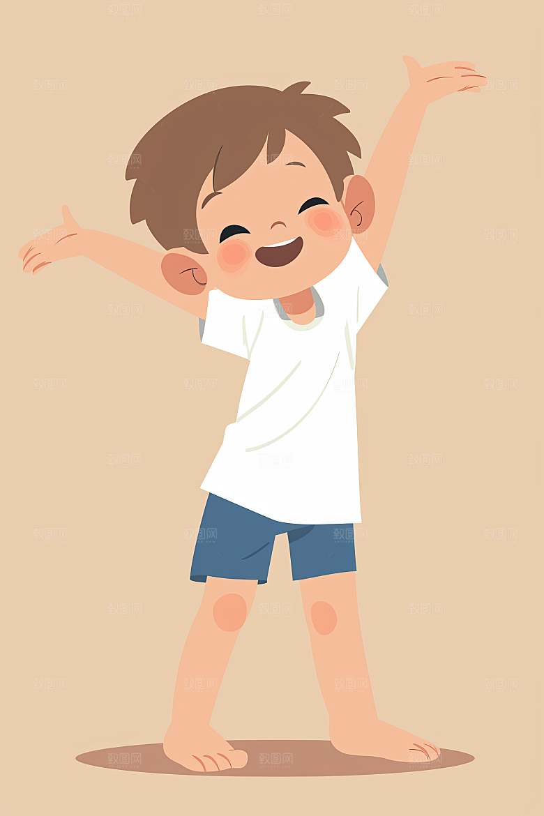 幸福童年休闲清新插画