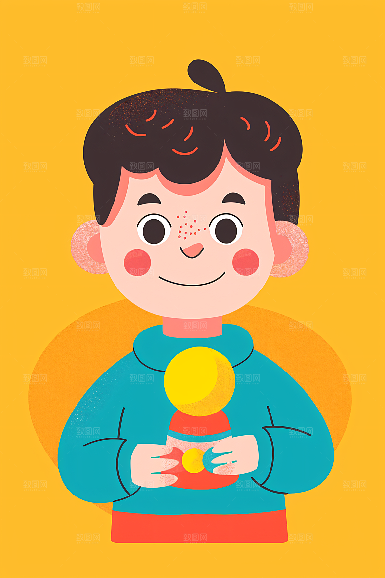 幸福童年手绘儿童节插画