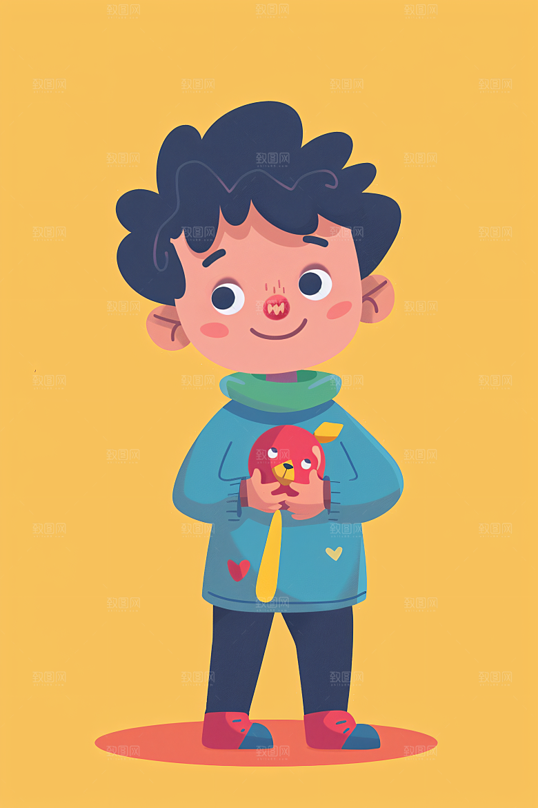 幸福童年休闲童趣插画