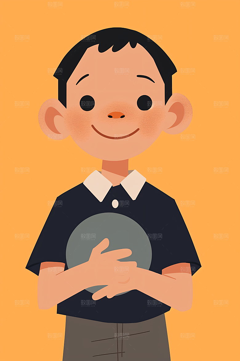 幸福童年孩童可爱插画