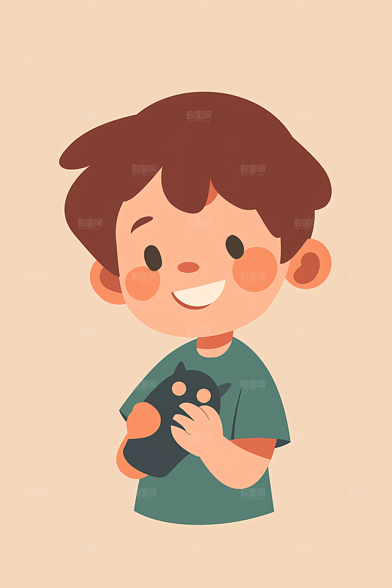 幸福童年简约清新插画