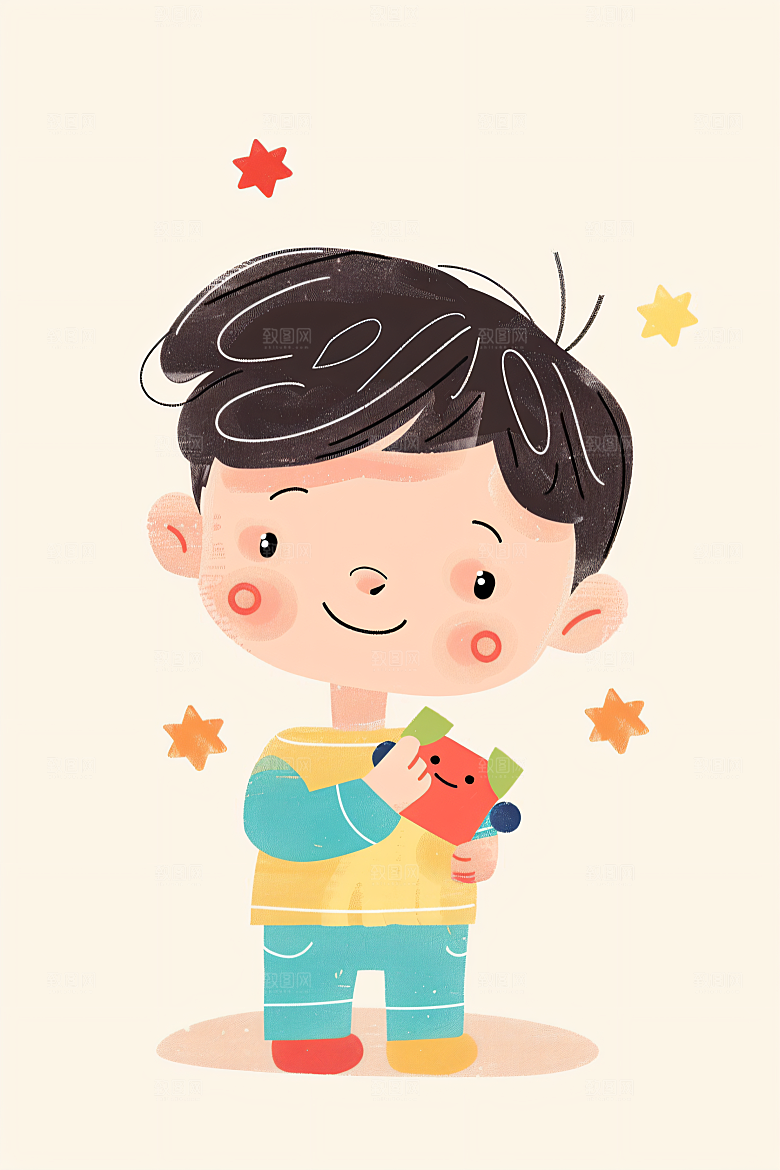 幸福童年形象儿童节插画