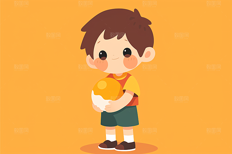 幸福童年休闲形象插画