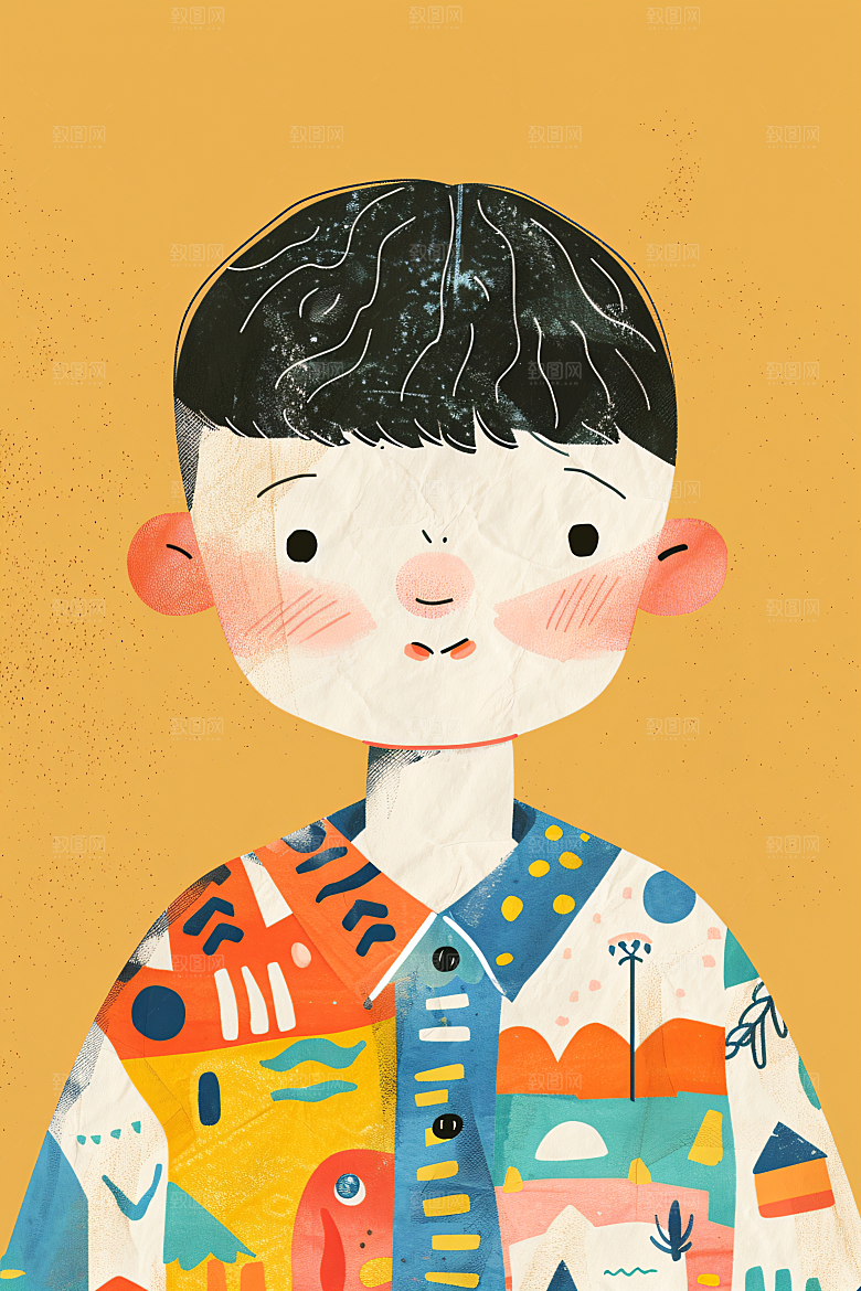 幸福童年清新玩耍插画